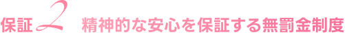 精神的な安心を保証する無罰金制度